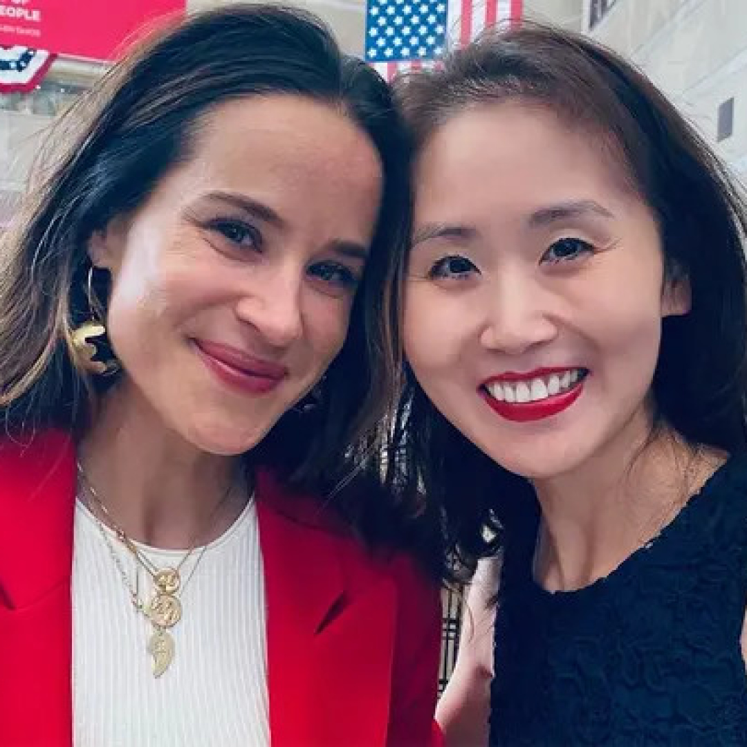 Ashley Biden, the daughter of President Joe Biden and First Lady Jill Biden, left, and Lindy Li, a former Democratic fundraiser, pose together for a photo.
